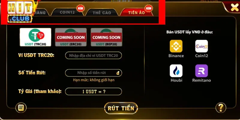 Hướng Dẫn 5 Bước Rút Tiền Hitclub Nhanh Gọn Về Tài Khoản Chọn phương thức rút tiền