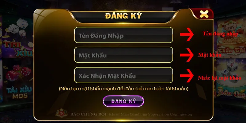 Đăng Ký Hitclub Tận Hưởng Triệu Niềm Vui Điền thông tin đăng ký