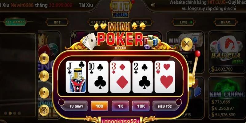 Bí Kíp Chơi Game Nổ Hũ Mini Poker Ăn Tiền Thật 100% Giới thiệu về game Mini Poker